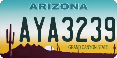 AZ license plate AYA3239