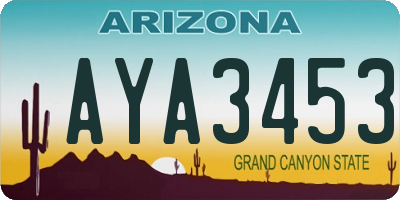 AZ license plate AYA3453