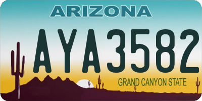 AZ license plate AYA3582