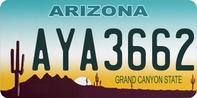 AZ license plate AYA3662