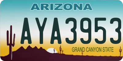 AZ license plate AYA3953