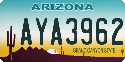 AZ license plate AYA3962