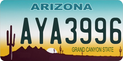 AZ license plate AYA3996