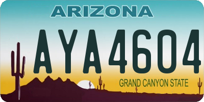 AZ license plate AYA4604