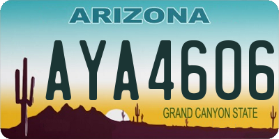AZ license plate AYA4606