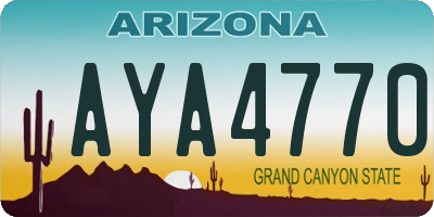 AZ license plate AYA4770