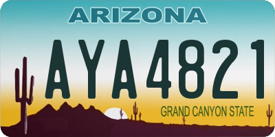 AZ license plate AYA4821