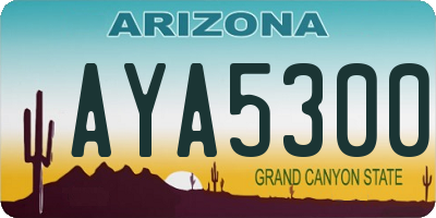 AZ license plate AYA5300