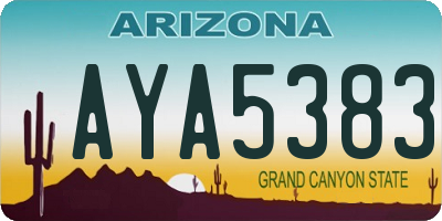 AZ license plate AYA5383