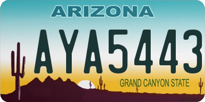 AZ license plate AYA5443