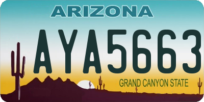 AZ license plate AYA5663