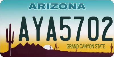 AZ license plate AYA5702
