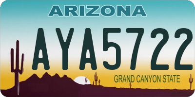 AZ license plate AYA5722