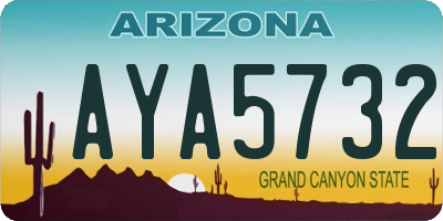 AZ license plate AYA5732