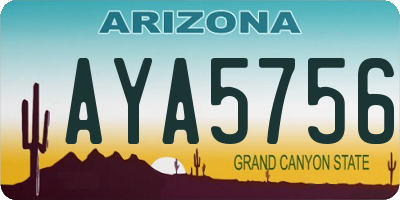 AZ license plate AYA5756
