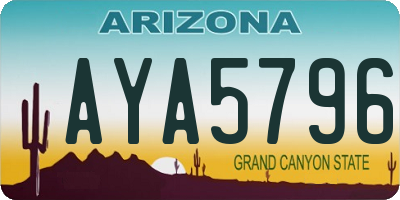 AZ license plate AYA5796