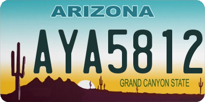 AZ license plate AYA5812