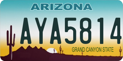 AZ license plate AYA5814