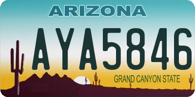 AZ license plate AYA5846