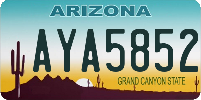 AZ license plate AYA5852