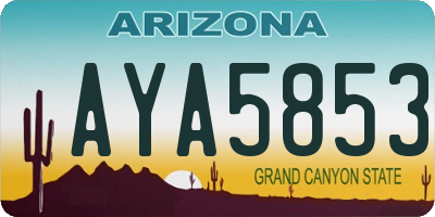 AZ license plate AYA5853