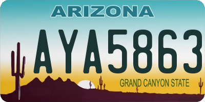 AZ license plate AYA5863