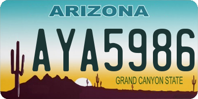 AZ license plate AYA5986