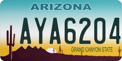 AZ license plate AYA6204