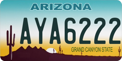 AZ license plate AYA6222