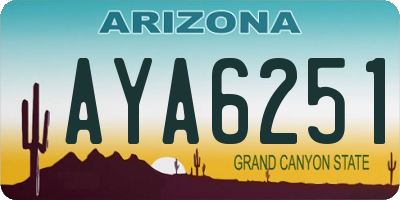 AZ license plate AYA6251