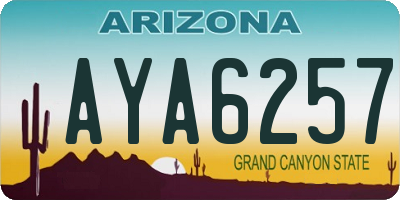 AZ license plate AYA6257