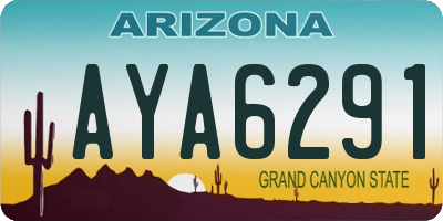 AZ license plate AYA6291