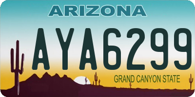 AZ license plate AYA6299