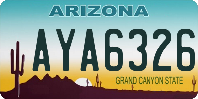 AZ license plate AYA6326
