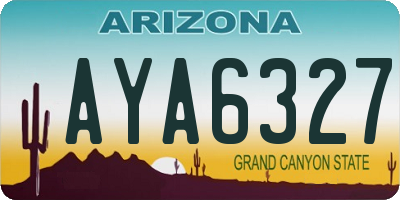 AZ license plate AYA6327