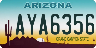 AZ license plate AYA6356