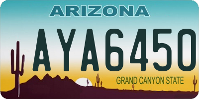 AZ license plate AYA6450