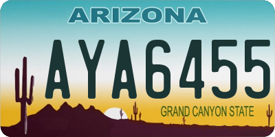 AZ license plate AYA6455