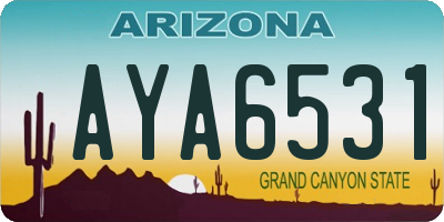AZ license plate AYA6531