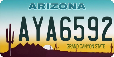 AZ license plate AYA6592