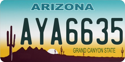 AZ license plate AYA6635