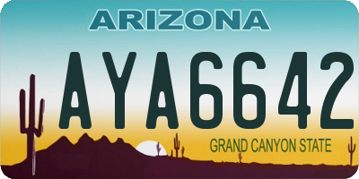 AZ license plate AYA6642