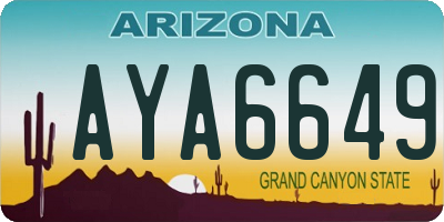 AZ license plate AYA6649