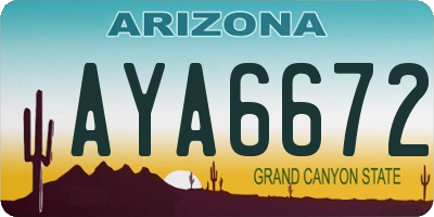 AZ license plate AYA6672