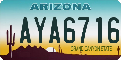 AZ license plate AYA6716
