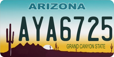 AZ license plate AYA6725