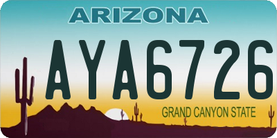 AZ license plate AYA6726