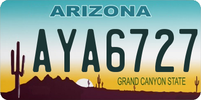 AZ license plate AYA6727