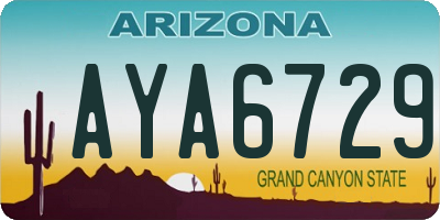 AZ license plate AYA6729