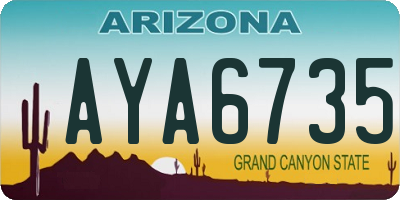 AZ license plate AYA6735